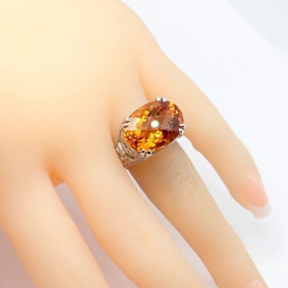 Kieselstein Cord Platinum 2.5ct Diamond Golden Citrine Cockatil Ring 1999 sz 6.5 - Picture 13 of 15